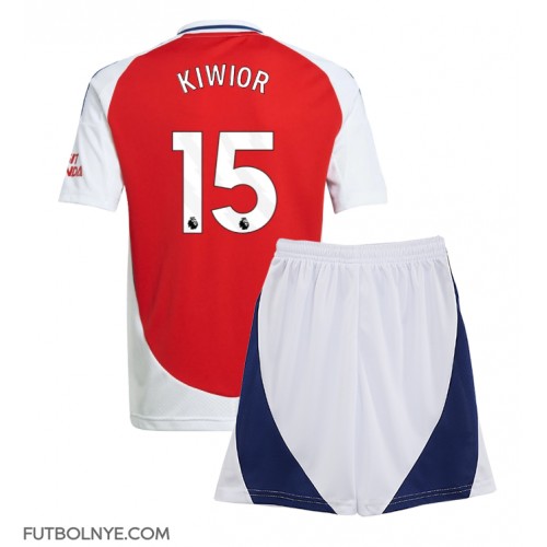 Camiseta Arsenal Jakub Kiwior #15 Primera Equipación para niños 2024-25 manga corta (+ pantalones cortos)